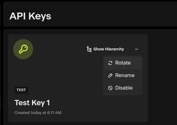 Create API key